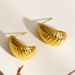 ADIRANA: Teardrop Beauty - Textured Lines Stud Earrings