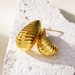 ADIRANA: Teardrop Beauty - Textured Lines Stud Earrings