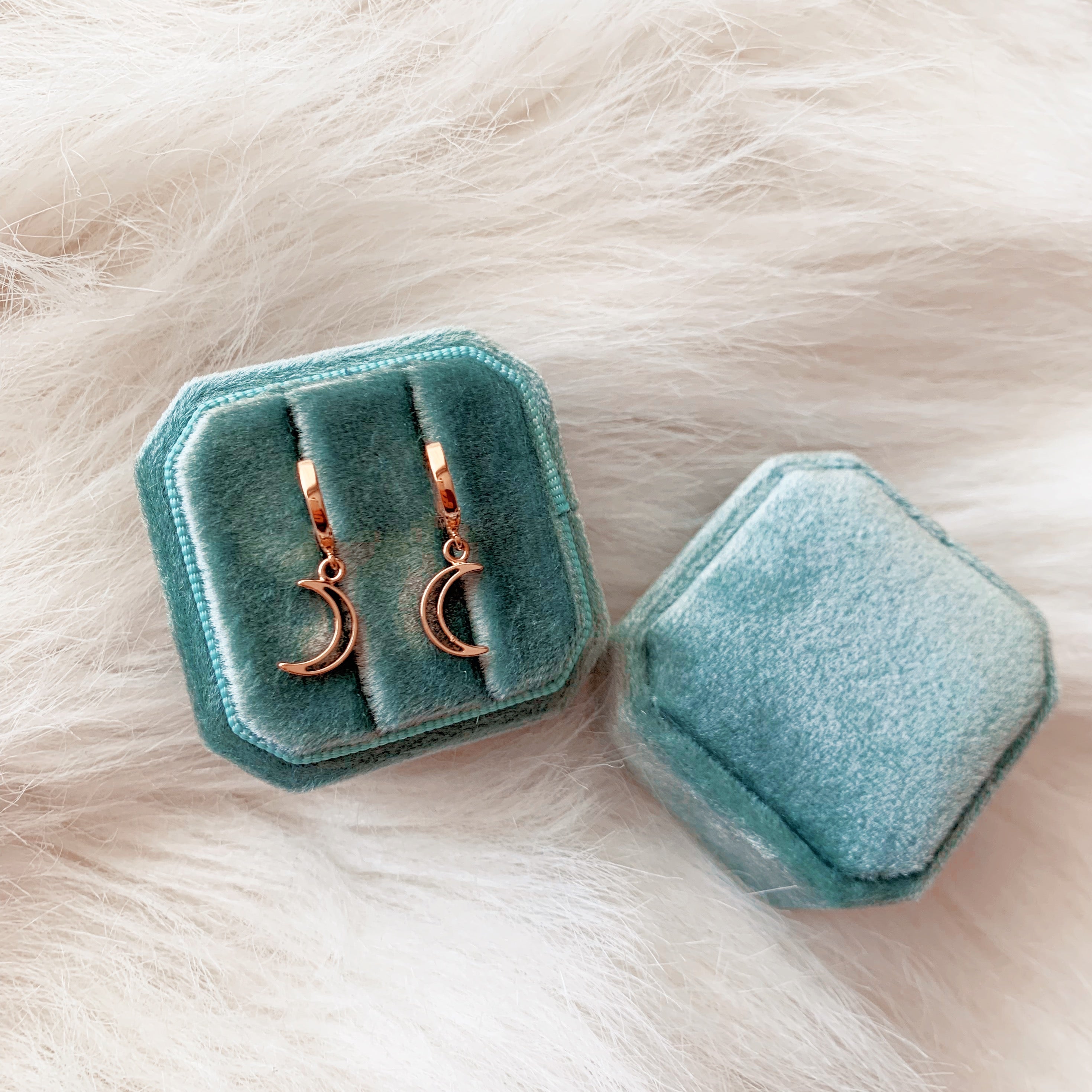Crescent moon Huggie hoops