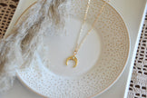 Opal Crescent Moon Necklace