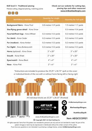 Cattle Call - a Highland Cow Quilt Pattern - Art East Quilting Co.
