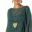 Tinted Wood Heart Necklace