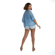 Short Sleeved Cardigan - Blue