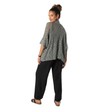Popcorn Knit Short Sleeve Cardigan -  Grey