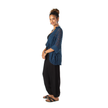 Popcorn Knit Short Sleeve Cardigan -  Navy Blue