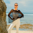 Sheer Mesh Poncho - Black