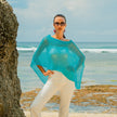 Sheer Mesh Poncho - Teal