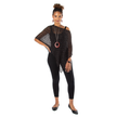 Short Popcorn Knit Poncho - Charcoal Black