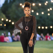 Short Popcorn Knit Poncho - Charcoal Black