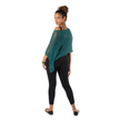 Short Popcorn Knit Poncho - Jade