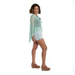 Short Popcorn Knit Poncho - Mint