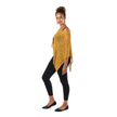 Short Popcorn Knit Poncho - Saffron