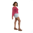 Short Popcorn Knit Poncho - Pink