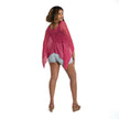 Short Popcorn Knit Poncho - Pink