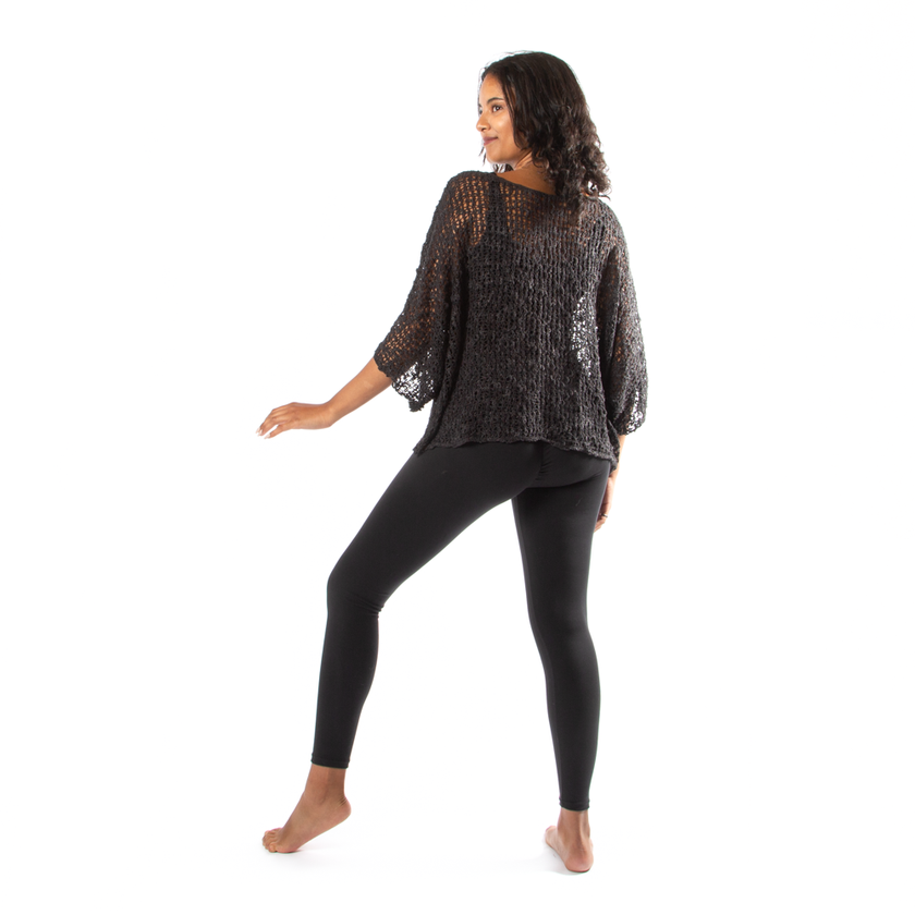 Popcorn Knit Top - Charcoal
