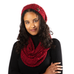 Red Popcorn Knit Hat With Button
