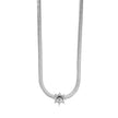AGULHAS White Gold (Silver Toned): Celestial Elegance - Snake Skin Chain Necklace with Zirconia Embedded Star Charm
