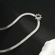 AGULHAS White Gold (Silver Toned): Celestial Elegance - Snake Skin Chain Necklace with Zirconia Embedded Star Charm