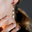 AILIA Duo of Linked Chains with Fresh Water Pearls Drop Earrings