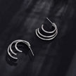 AILSA Triple Stacked Silver Hoop Earrings