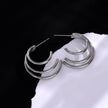 AILSA Triple Stacked Silver Hoop Earrings