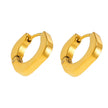 AIRA Gold: Industrial Chic-Tiny Rounded Squared Hoop Earrings