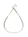 ALALA Silver Toned White Gold: Botanical Beauty Embossed Leaf Necklace
