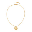 ALBASIMI: Snake Skin Chain with Zirconia (CZ) Embedded Clasp & Asymmetrical Circle Pendent.