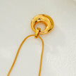 ALBASIMI: Snake Skin Chain with Zirconia (CZ) Embedded Clasp & Asymmetrical Circle Pendent.