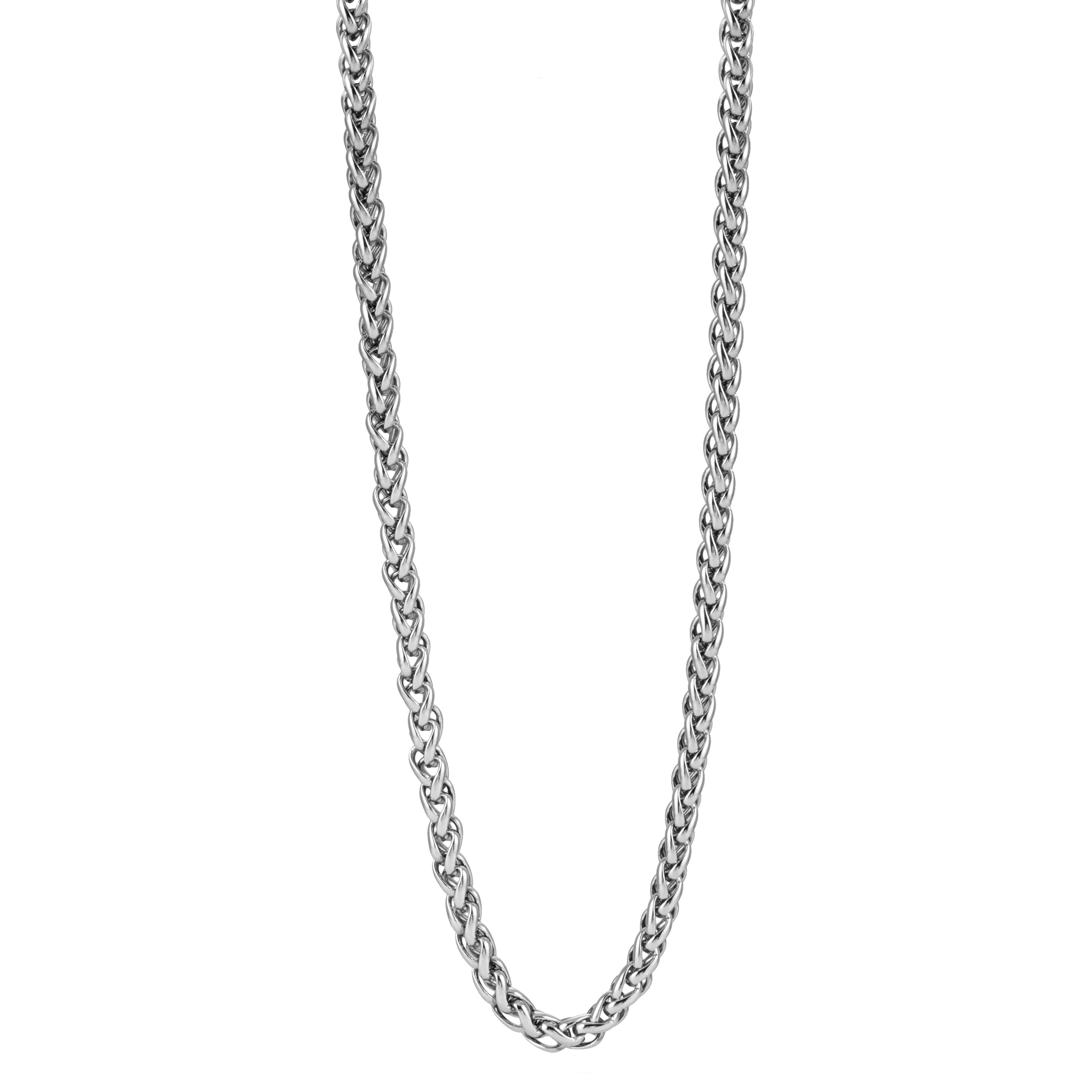 Style ALDGATE: Bold Elegance - Chunky Mid-Width Byzantine Chain Necklace in Silver.