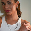 Style ALDGATE: Bold Elegance - Chunky Mid-Width Byzantine Chain Necklace in Silver.