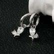 ALEXANDER White Gold (Silver Toned): Vintage Inspired Hoops with Abstract Zirconia Charms