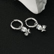 ALEXANDER White Gold (Silver Toned): Vintage Inspired Hoops with Abstract Zirconia Charms