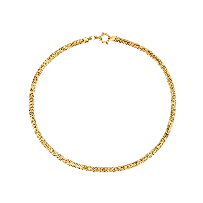 ALICE Gold: Chunky Link Chain Necklace with Ring Fastener Pendant
