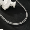 ALICE Silver (White Gold): Chunky Link Chain Necklace with Ring Fastener Pendant