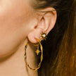 SOLE WHITE Sun Symbol Natural Stone Stud Earrings