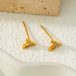 ALIVALDA Or : Mini boucles d'oreilles à puces en forme de 'V' avec zircone (CZ)