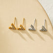 ALIVALDA Silver: 'V' Shaped Zirconia (CZ) Mini Stud Earrings