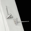 ALIVALDA Silver: 'V' Shaped Zirconia (CZ) Mini Stud Earrings