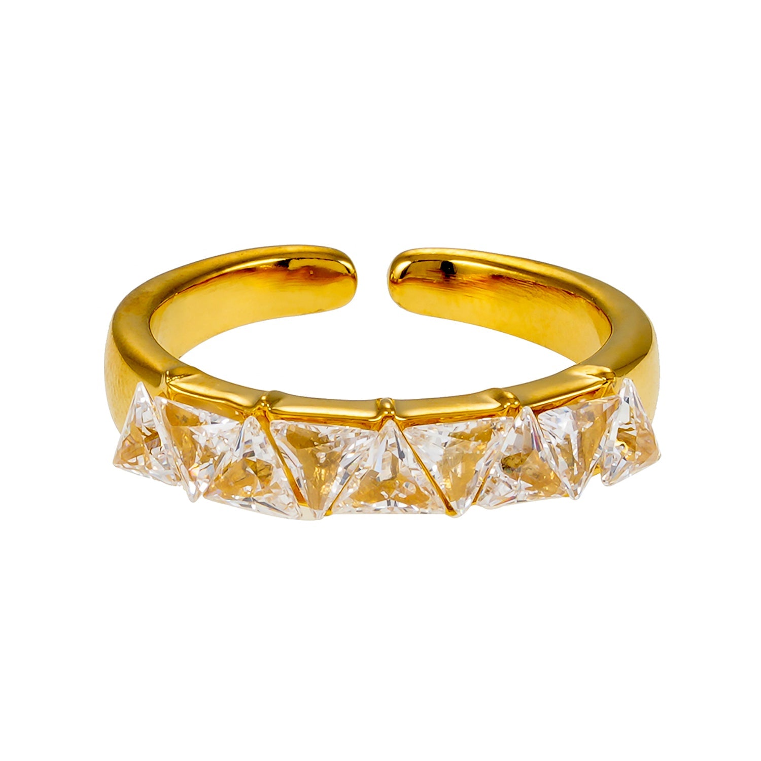 Style ALLY Or : Bague avec rangée de zircons