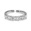 Style ALLY Or Blanc (Couleur Argentée) : Bague avec rangée de zircons.