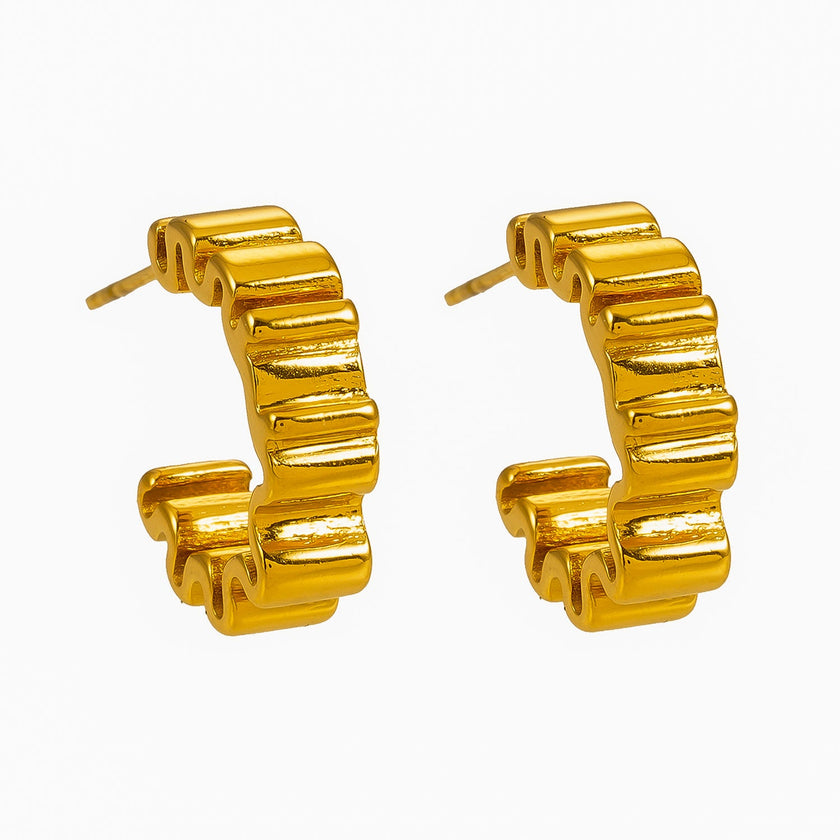 Style ALMORA : Boucles d'oreilles en forme de spirale, inspirées du style rétro, en or.
