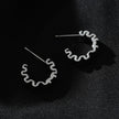 Style ALMORA: Retro-Inspired Wriggly Shaped Hoop Earrings in White Gold (Silver Toned)