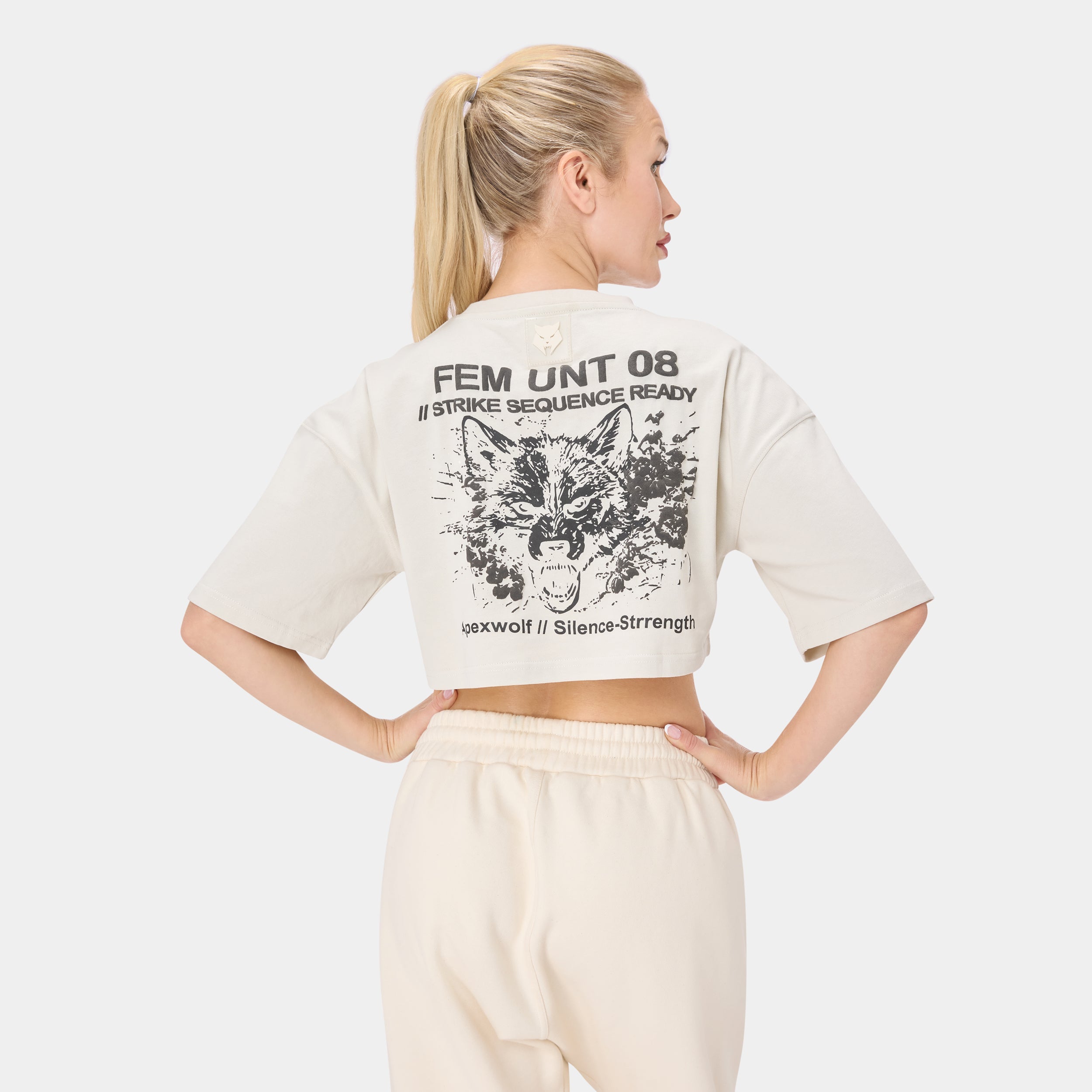 ALPHAFEM.08 CROP TOP — Tactical Beige