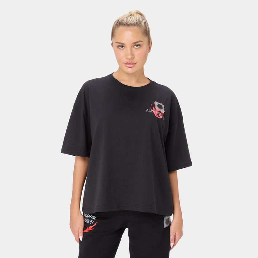 ALPHAFIRE OVERSIZED T-SHIRT — WAR BLACK