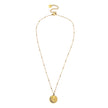 AMASA: Beaded Chain with Star & Pavé Crescent Moon Zirconia Charm - Gold