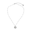 AMASA: Beaded Chain with Star & Pavé Crescent Moon Zirconia Charm - Silver