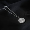 AMASA: Beaded Chain with Star & Pavé Crescent Moon Zirconia Charm - Silver