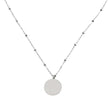 AMASA: Beaded Chain with Star & Pavé Crescent Moon Zirconia Charm - Silver