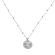 AMASA: Beaded Chain with Star & Pavé Crescent Moon Zirconia Charm - Silver